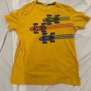 Hannah Andersson yellow cotton race car tee size 160 or 14-16